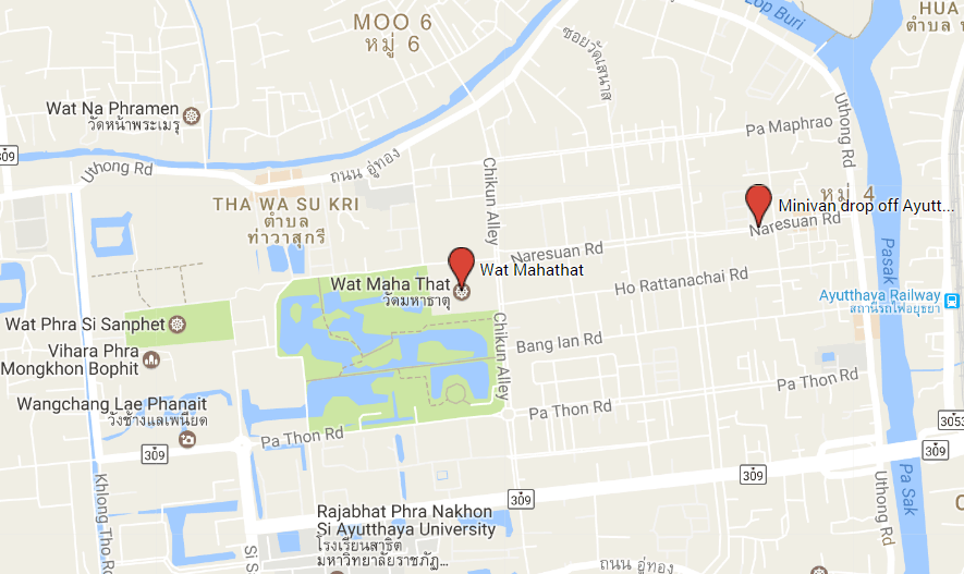 Ayutthaya Minivan drop off