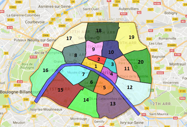 Paris Sightseeing map