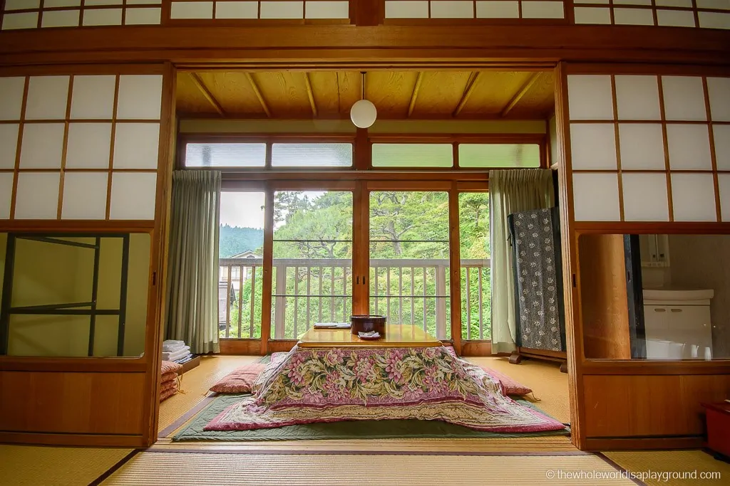 Japanese style guest rooms in the Buddhist temples
