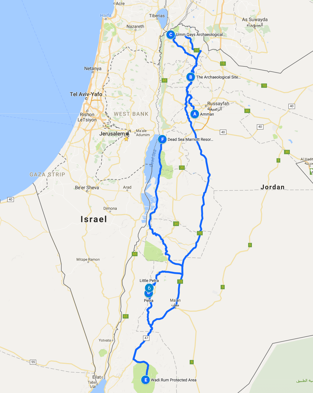 jordan tour itinerary