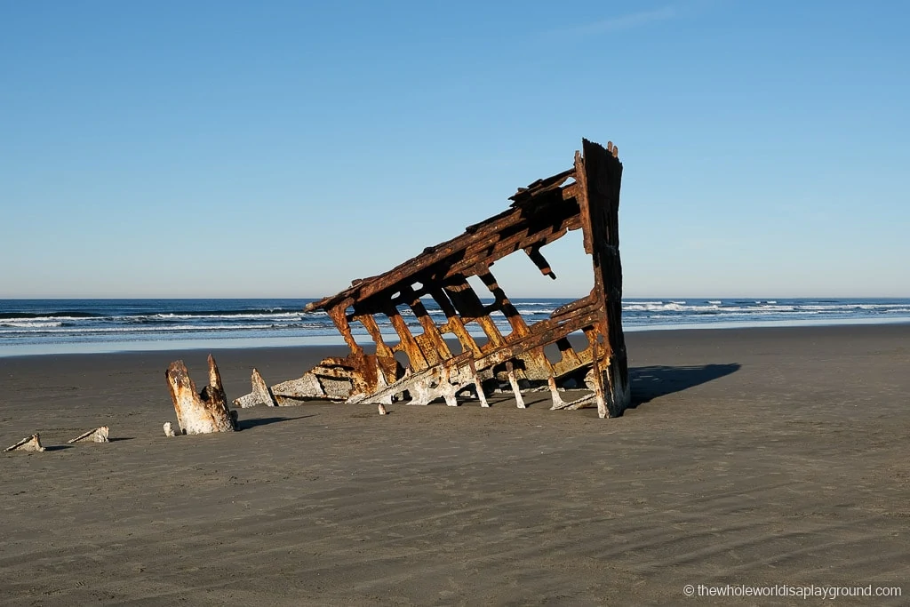 the remains of the Peter Irdale shipwreck