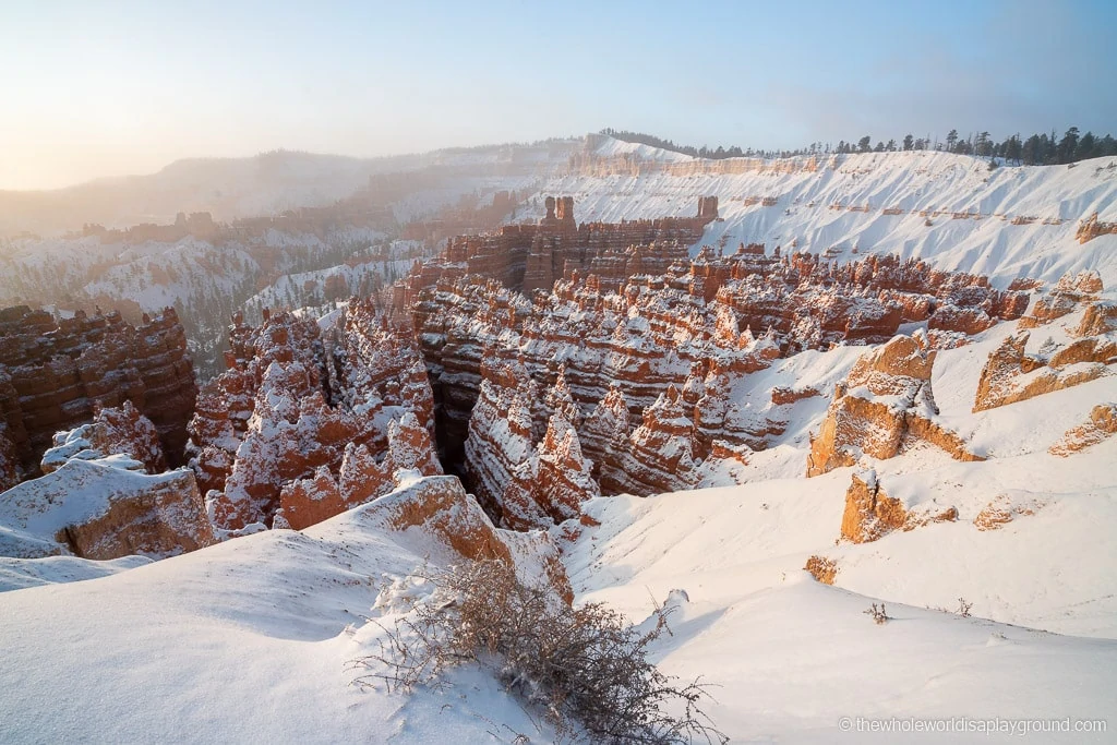 Sunset Point Bryce Canyon in Winter