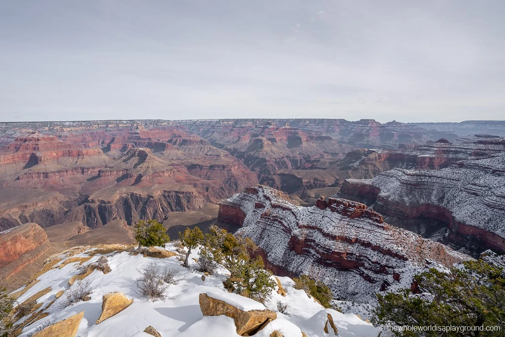 Snow at the Grand Canyon in Winter