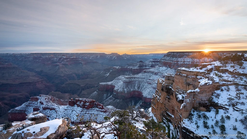Sunrise at Grand Canyon in Winter