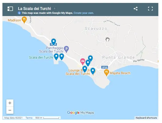 Map of La Scala dei Turchi