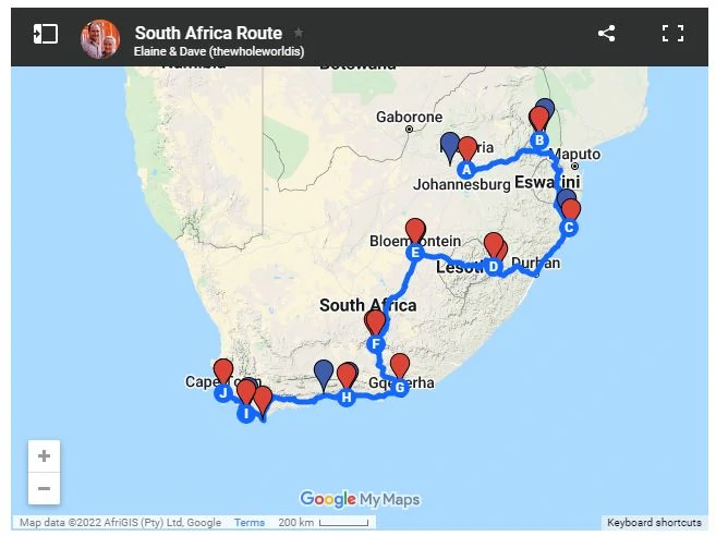 sa travel map
