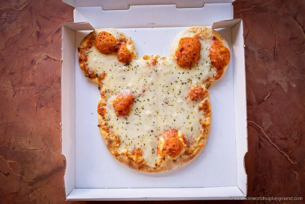 mickey mouse eating pizza