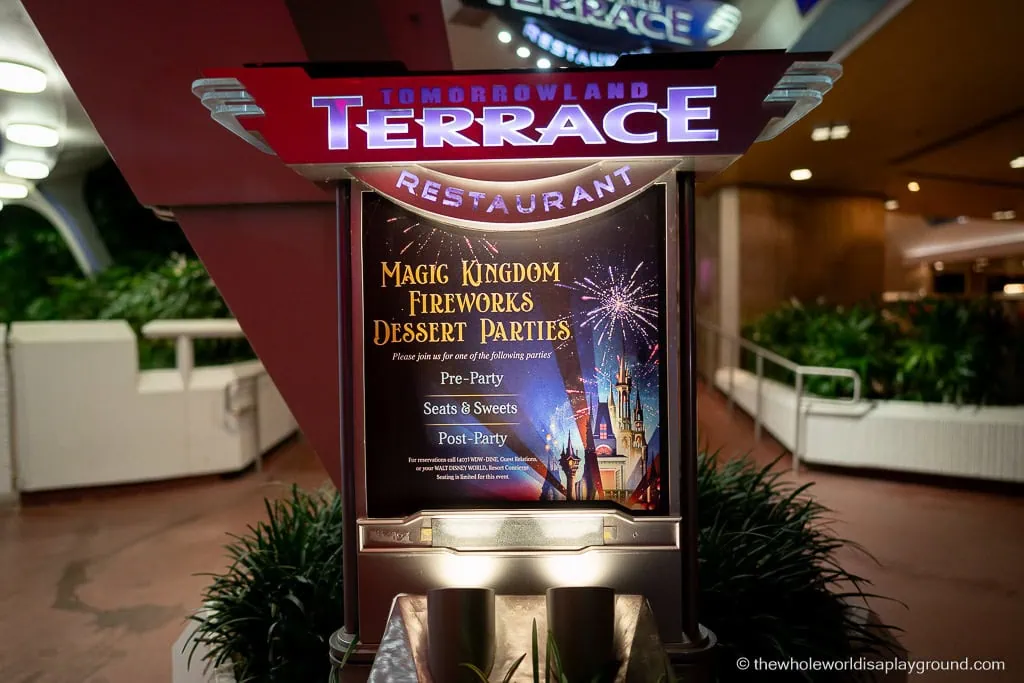 Magic Kingdom Fireworks Dessert Party Disney World