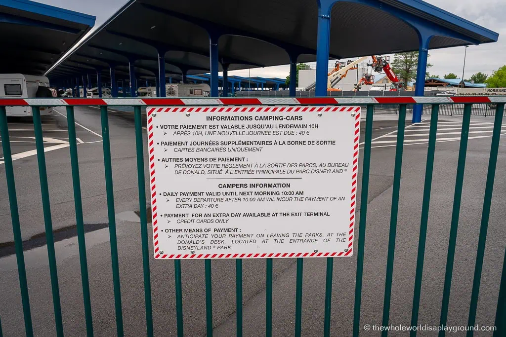 Overnight Motorhome Parking at Disneyland Paris